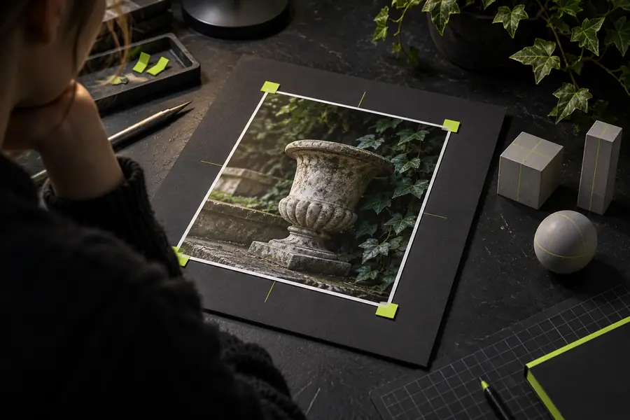 Reference image prepared for a photo to 3d workflow