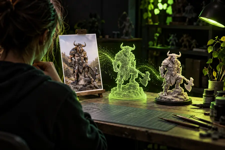 Example of a photo converted into a 3D model